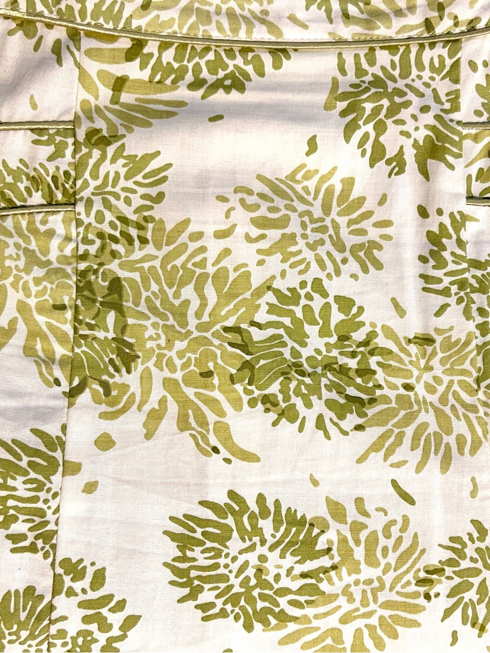 Pleated A-Line Knee Length Skirt Vibrant Green Floral Print on White Zip Close L - Picture 8 of 13